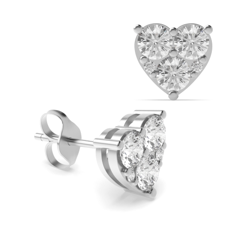 3 Prong Round Ray Stud Diamond Earrings