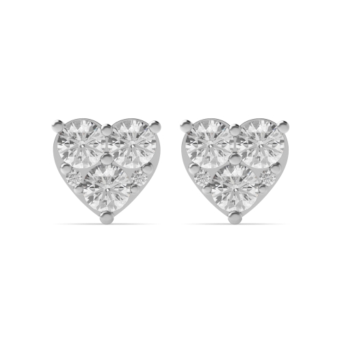3 Prong Round Ray Stud Diamond Earrings