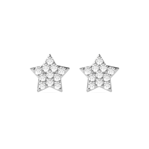 Pave Setting Round star Stud Earrings