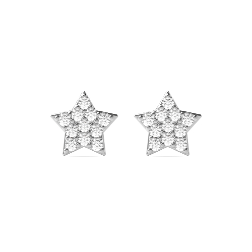 Pave Setting Round sparkling Stud Diamond Earrings