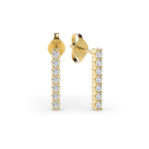 Buy 4 Prong Setting Round Shape Diamond Drop Earring - Abelini