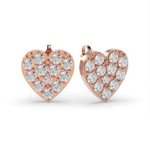 4 Prong Round Rose Gold Celestial Diamond Earrings