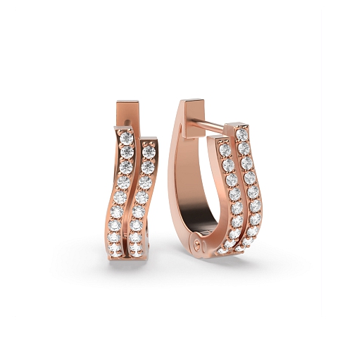 4 Prong Round Rose Gold Unity Diamond Earrings