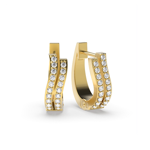 4 Prong Round Yellow Gold Unity Diamond Earrings