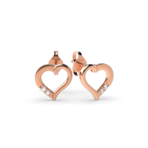 4 Prong Round Rose Gold Gleam Diamond Earrings