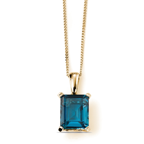 4 Prong Emerald Yellow Gold Exclusive Lab Grown Diamond Gemstone Pendant Necklaces