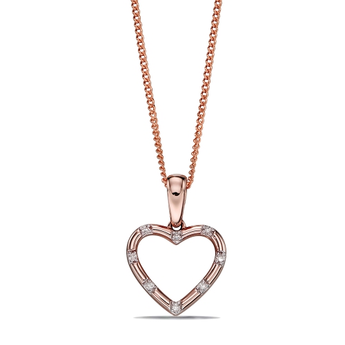 Flush Set Heart Shape Drop Diamond Necklace (16.5Mm X 11Mm)
