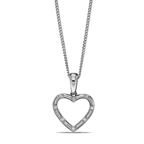 Flush Set Heart Shape Drop Moissanite Necklace (16.5Mm X 11Mm)