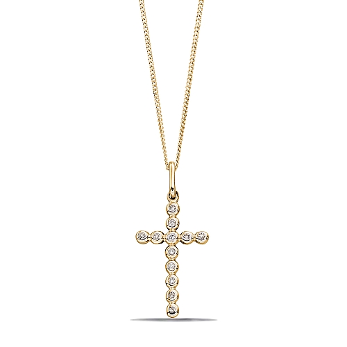 Bezel Setting Round Yellow Gold Rub over must have Pendant Necklaces