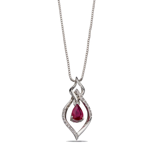 Prong Pear Fancy drop Lab Grown Diamond Pendant Necklaces