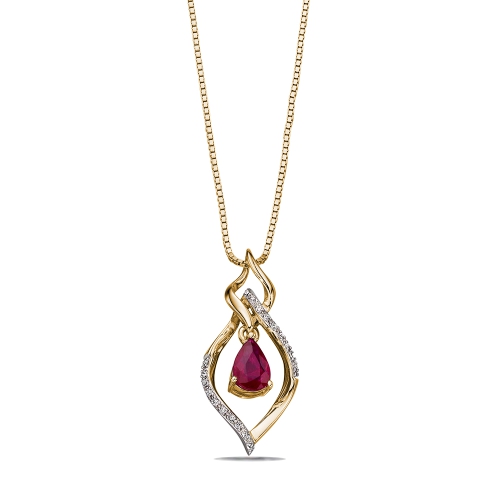 Prong Pear Yellow Gold Fancy drop Naturally Mined Diamond Gemstone Pendant Necklaces
