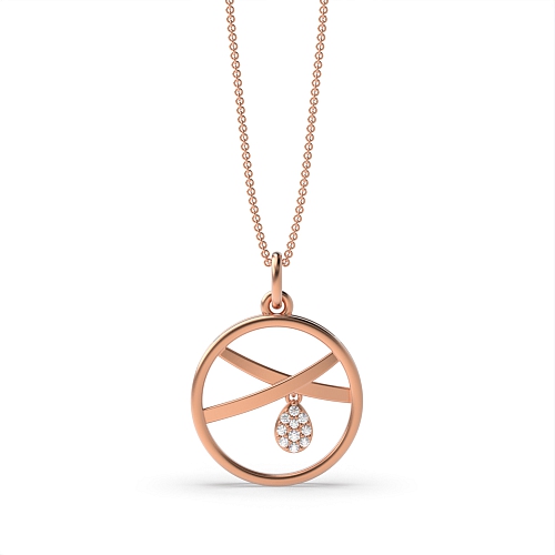 4 Prong Round Rose Gold Nexus Pendant Necklaces