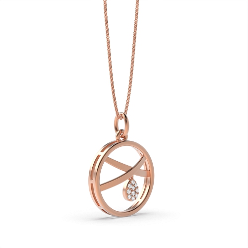 4 Prong Round Rose Gold Nexus Pendant Necklaces