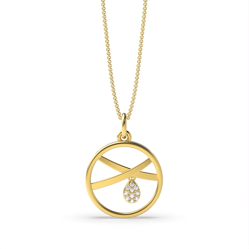 4 Prong Round Yellow Gold Nexus Pendant Necklaces