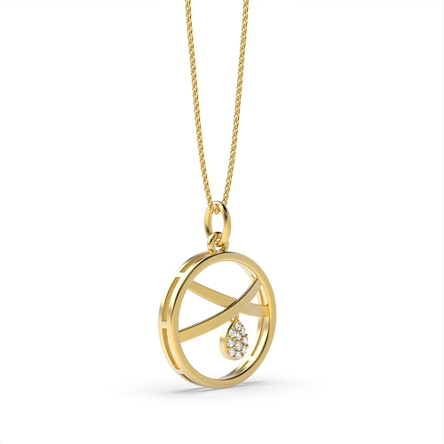 4 Prong Round Yellow Gold Nexus Pendant Necklaces