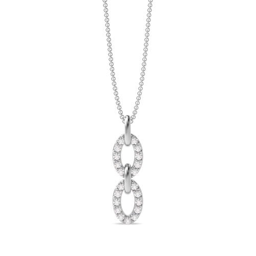 4 Prong Round Double Lab Grown Diamond Pendant Necklaces