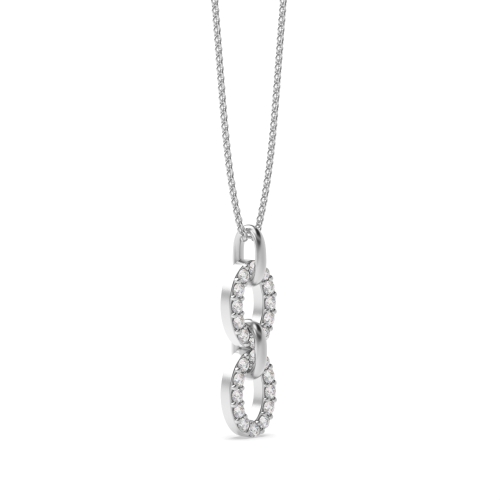 4 Prong Round Double Lab Grown Diamond Pendant Necklaces