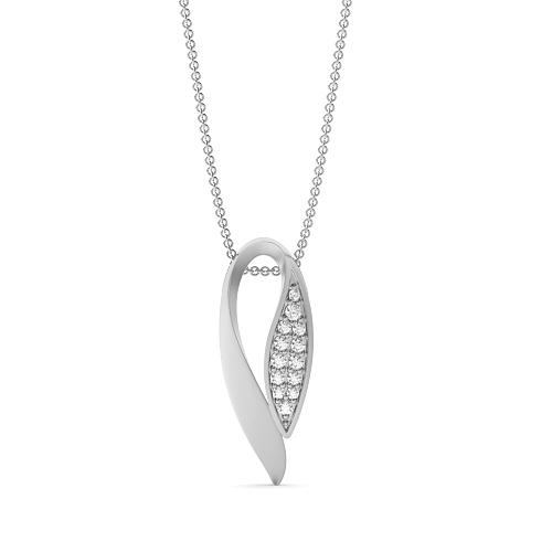4 Prong Round Leaf Lab Grown Diamond Pendant Necklaces