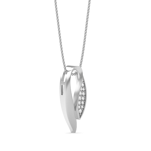 4 Prong Round Leaf Lab Grown Diamond Pendant Necklaces