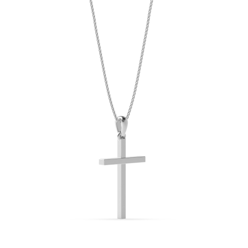 White Gold Cross Pendant Necklace
