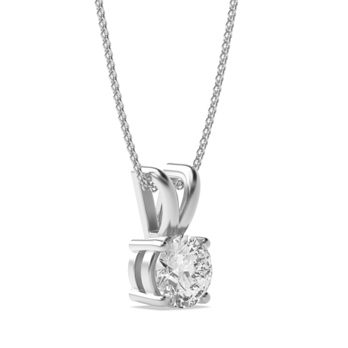 4 Prong Classic Naturally Mined Diamond Solitaire Pendant Necklace