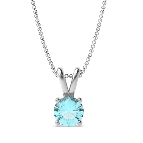 4 Prong Classic Aquamarine Solitaire Diamond Jewellery