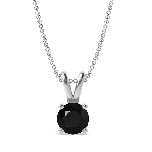 4 Prong Split bale Black Diamond Pendant Necklaces