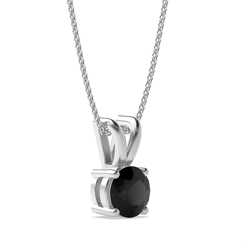 4 Prong Split bale Black Diamond Pendant Necklaces