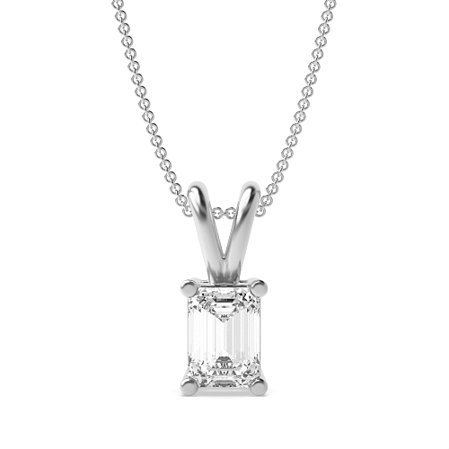4 Prong Emerald Split bale Pendant Necklaces
