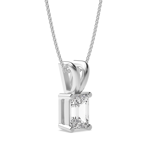 4 Prong Emerald Split bale Pendant Necklaces