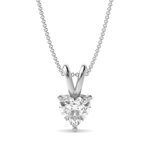 Prong Heart Split bale Pendant Necklaces