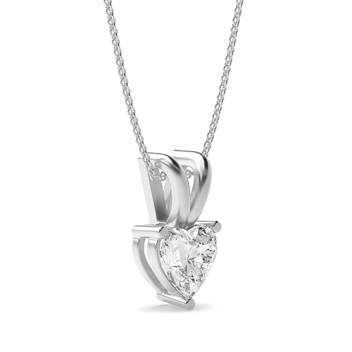 Prong Heart Split bale Pendant Necklaces