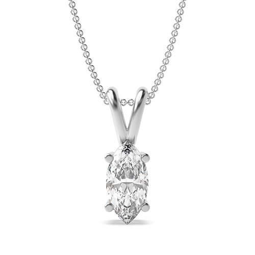 4 Prong Marquise Split bale Pendant Necklaces