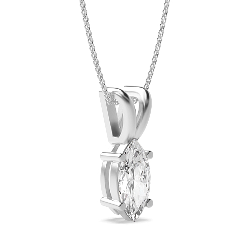 4 Prong Marquise Split bale Pendant Necklaces