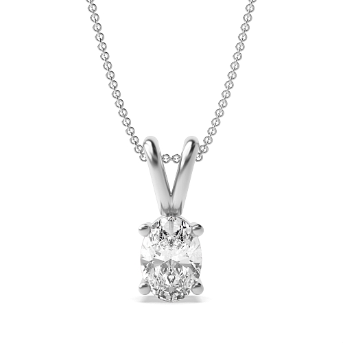 4 Prong Oval Split bale Pendant Necklaces