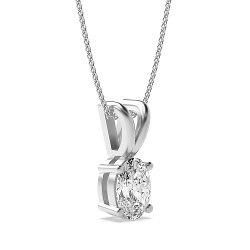 4 Prong Oval Split bale Pendant Necklaces