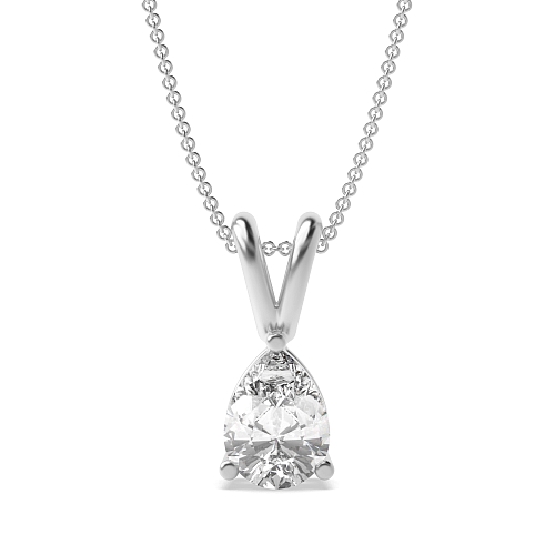 Prong Pear Split bale Pendant Necklaces