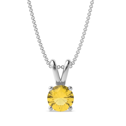 4 Prong Split bale Topaz Pendant Necklaces