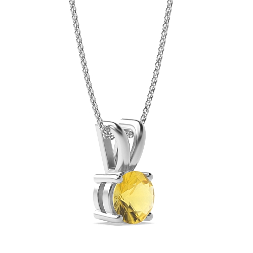 4 Prong Split bale Topaz Pendant Necklaces