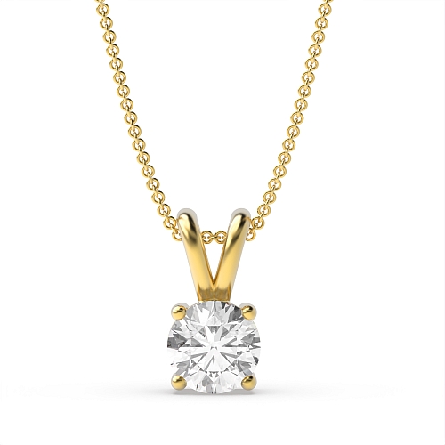 4 Prong Yellow Gold Split bale Pendant Necklaces