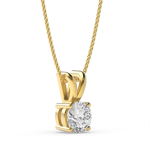 4 Prong Yellow Gold Split bale Pendant Necklaces