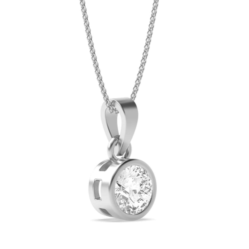 4 Prong Round casual Solitaire Pendant Necklace