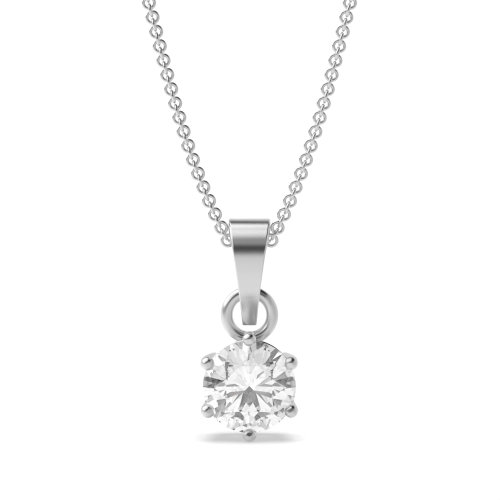 6 Prong Setting Round Solitaire Moissanite Pendant