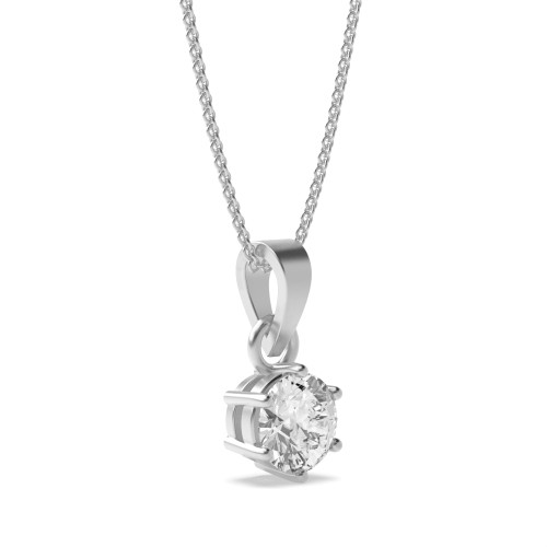 6 Prong Setting Round Solitaire Moissanite Pendant
