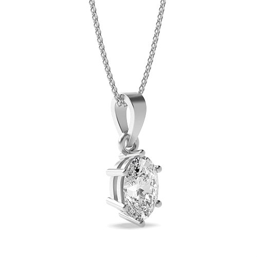 6 Prong Oval Timeless Pendant Necklaces