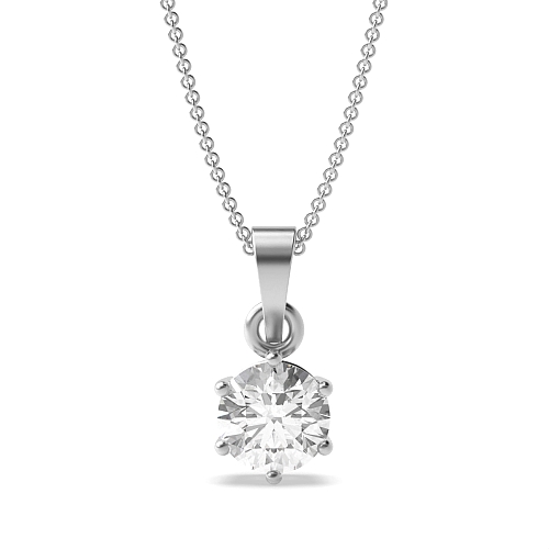 4 Prong Round timeless Solitaire Pendant Necklace