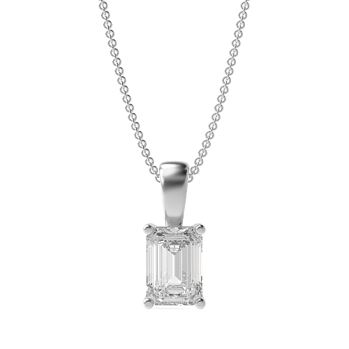 4 Prong Emerald solid bale n-s-e-w Pendant Necklaces