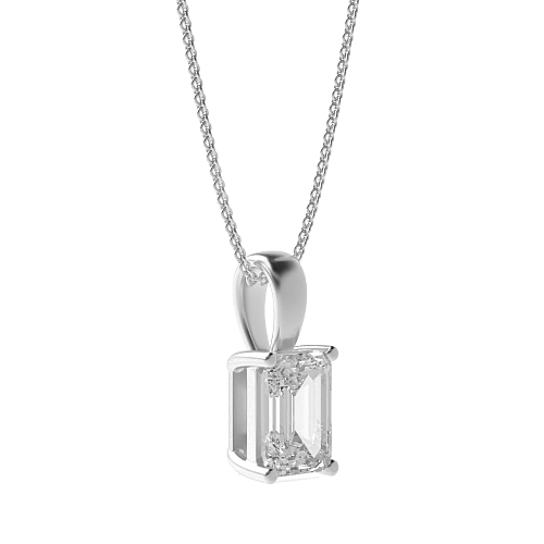 4 Prong Emerald solid bale n-s-e-w Pendant Necklaces