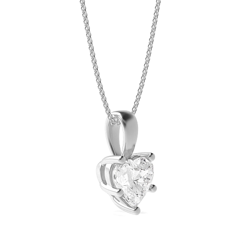 Prong Heart solid bale n-s-e-w Pendant Necklaces