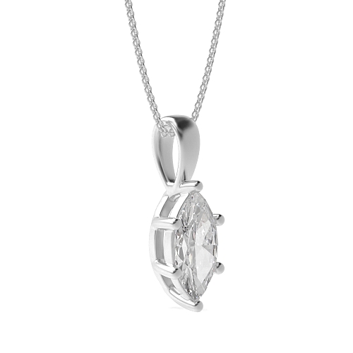 4 Prong Marquise solid bale n-s-e-w Pendant Necklaces